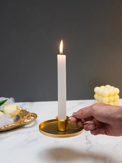 1 个 4.1 英寸迷你铁制烛台，优雅金色烛杯，家居装饰，房间装饰，礼品
