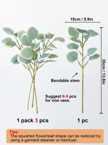 3pcs Artificial Plant - Green - View 7