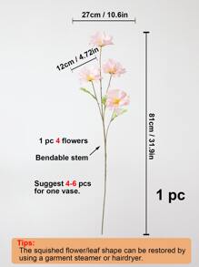 1 件人造花，情人节礼物生日毕业家居装饰返校房间装饰学校用品 - 粉色 - 查看 6