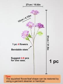 1pc Artificial Flower Bouquet, Valentine Day, Gift Gifts Birthday Graduation - Purple - View 6