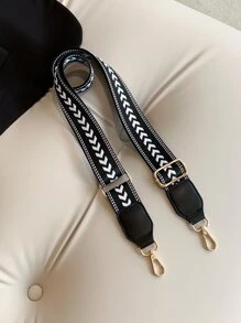 Geometric Pattern Bag Strap Adjustable Portable Bag Accessories Stylish Durable For Rookies & White-Collar Workers For Teen Girls Women College Students Gift Decor Gift Accessories - Black - View 1