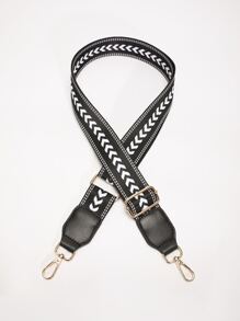 Geometric Pattern Bag Strap Adjustable Portable Bag Accessories Stylish Durable For Rookies & White-Collar Workers For Teen Girls Women College Students Gift Decor Gift Accessories - Black - View 3