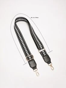 Geometric Pattern Bag Strap Adjustable Portable Bag Accessories Stylish Durable For Rookies & White-Collar Workers For Teen Girls Women College Students Gift Decor Gift Accessories - Black - View 6