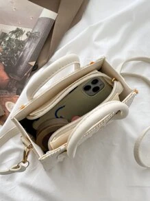 迷你花卉刺繡草編包時尚編織斜挎包女士夏季沙灘手提包