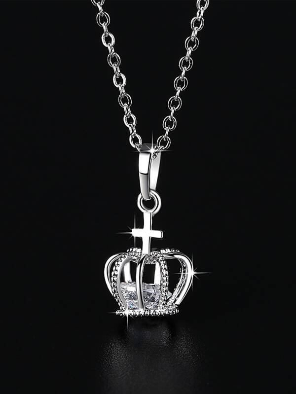 Crown & Cross Pendant Necklace SHEIN UK