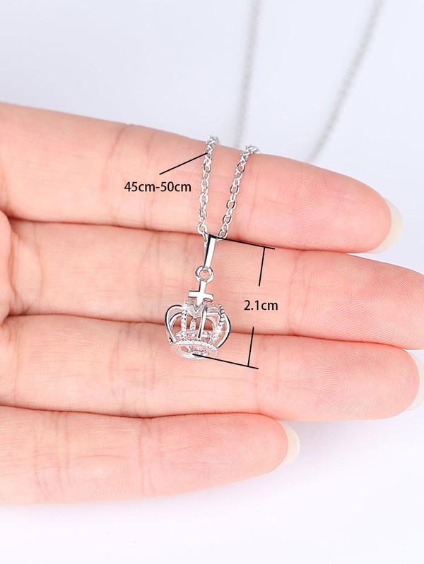 Crown & Cross Pendant Necklace SHEIN USA