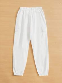 SHEIN Tween Boy 上蓋口袋 側面插袋 貨物褲