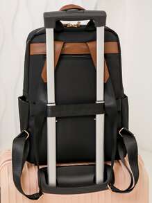 Mochila de viaje para mujer de moda con gran capacidad y compartimento para ordenador - Negro - Ver 2