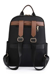 Mochila de viaje para mujer de moda con gran capacidad y compartimento para ordenador - Negro - Ver 3