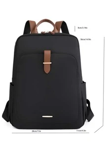 Mochila de viaje para mujer de moda con gran capacidad y compartimento para ordenador - Negro - Ver 4