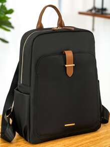 Mochila de viaje para mujer de moda con gran capacidad y compartimento para ordenador - Negro - Ver 7