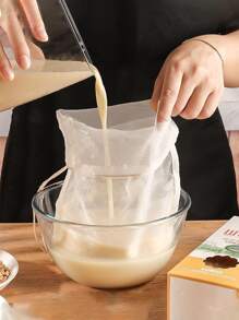 1入組豆漿過濾袋堅果奶袋茶咖啡酸奶過濾網可重複使用尼龍過濾袋過濾網 - 白色 - 查看 2