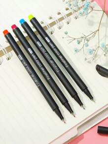 12 piezas Pluma de gel de color mixto - Negro - Ver 4