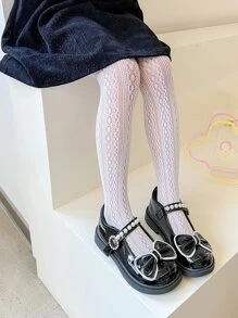 Toddler Girls Solid Tights - White - View 1