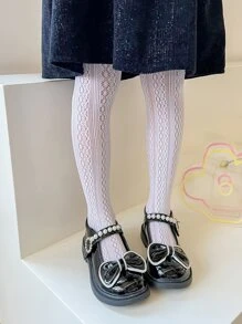 Toddler Girls Solid Tights - White - View 5