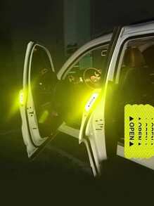 4入組反光汽車貼紙 - 綠色 - 查看 1