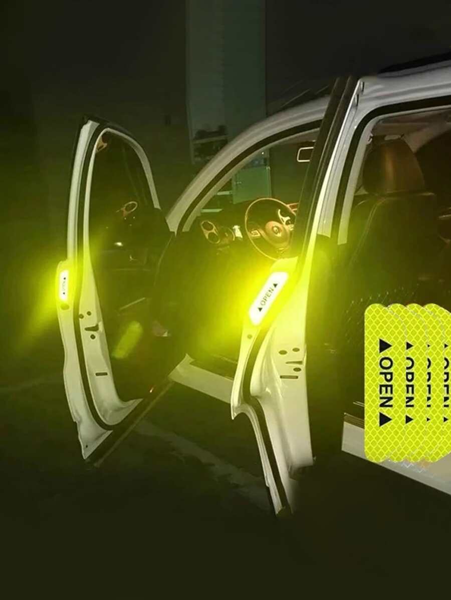 4入組反光汽車貼紙 - 綠色 - 查看 1