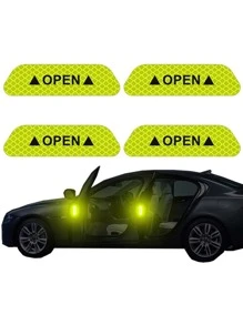 4入組反光汽車貼紙 - 綠色 - 查看 2