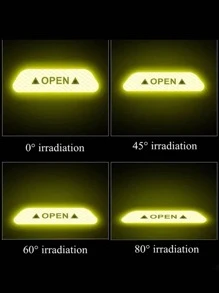 4入組反光汽車貼紙 - 綠色 - 查看 3