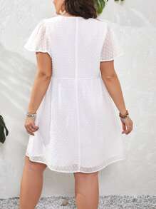 SHEIN VCAY Đầm Plus Size Thêu Hoa Boho - trắng - Xem 2