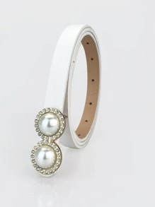 Faux Pearl Decor Belt - White - View 1