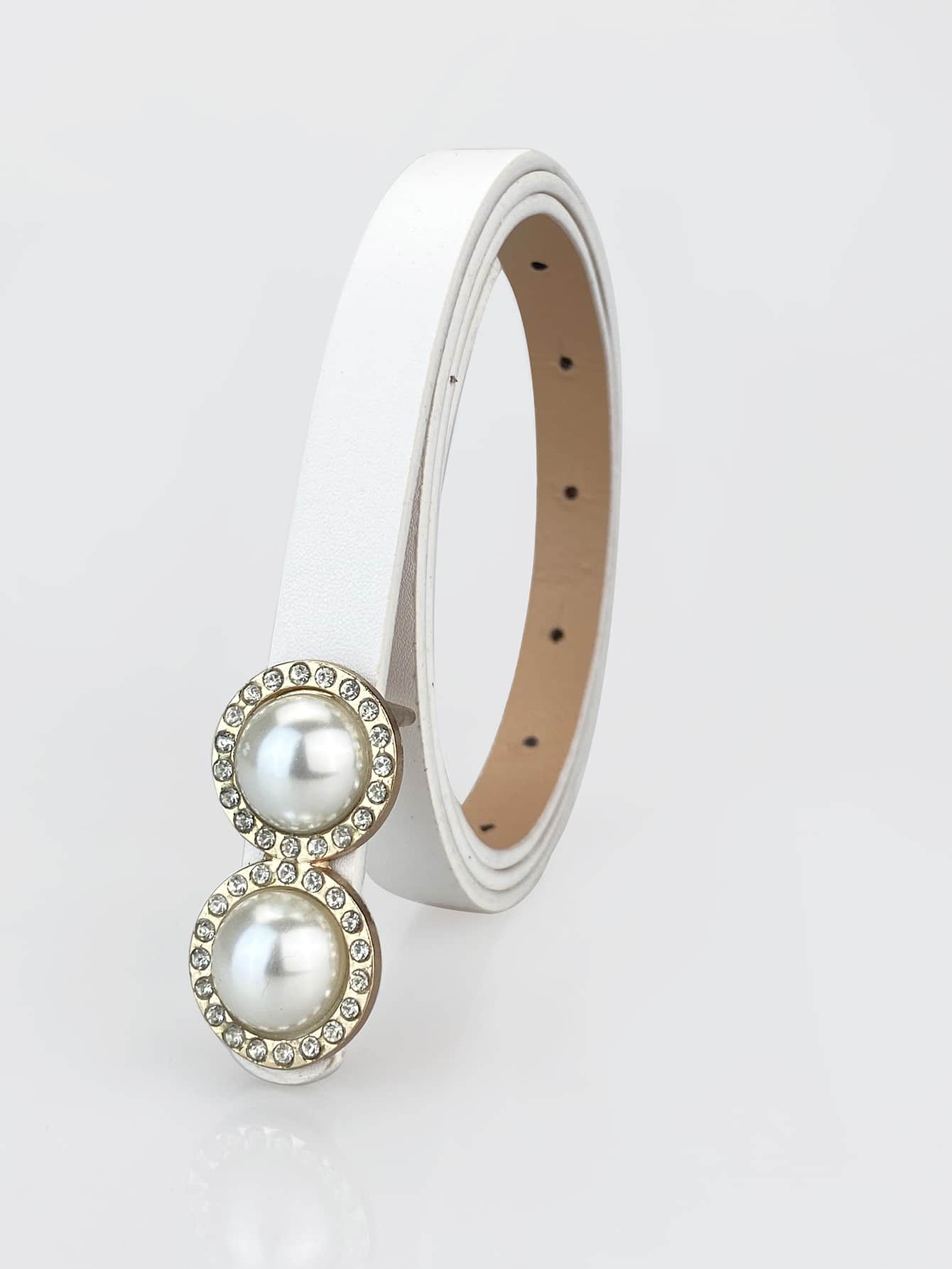 Faux Pearl Decor Belt - White - View 1