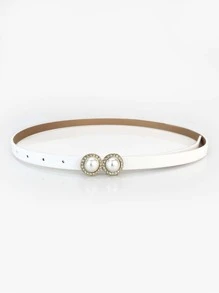 Faux Pearl Decor Belt - White - View 3