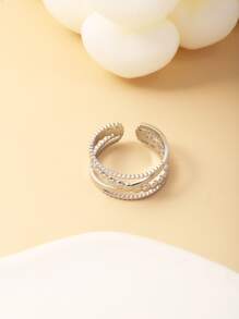 Hollow Out Cuff Ring - Silver - View 2