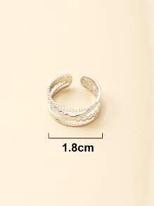Hollow Out Cuff Ring - Silver - View 3