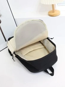 Campus Backpack For Students, Casual Travel Backpack No Pendant Nylon Casual Backpack Laptop Backpack For Vacation School For Senior High School Student Teens School Bag Outdoor Present Valentines Gifts Fall Christmas Scream Bag Backpack Winter Christmas Gifts Travel Bag Holiday Thanksgiving Hip Bag Gifts Holiday Essentials Camping Bags Back To School Beach Bag Laptop Case The Sporty Life Men Bag Pack Backpacks Travel Must Haves Large Bag Spring School Bags University Bag - Black and White - View 7