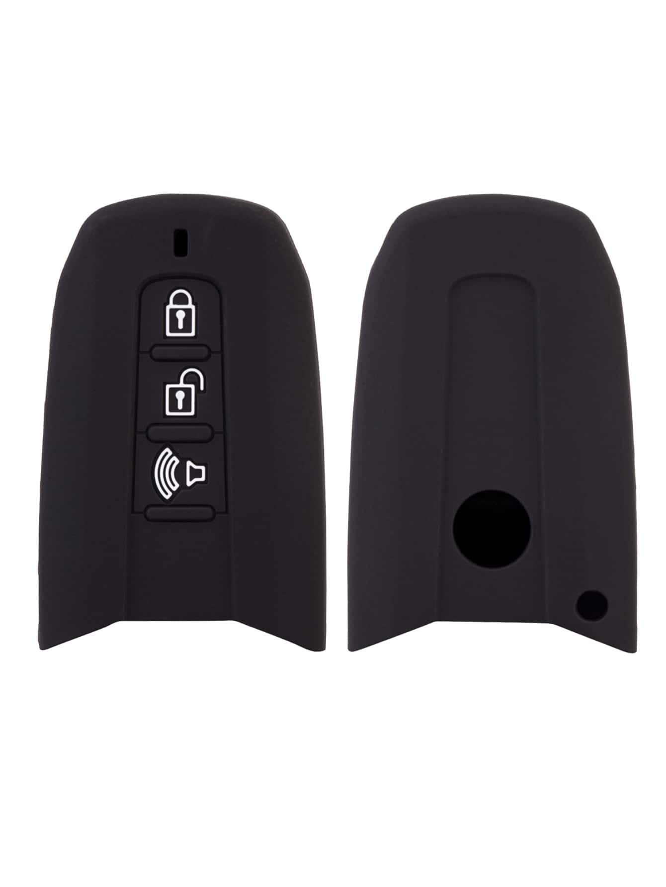 1pc Silicone Car Key Case Compatible With SsangYong Motor - Black - View 1