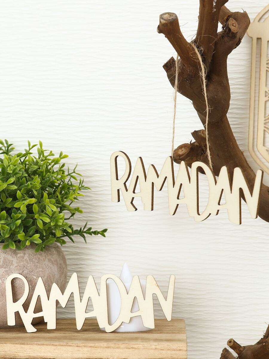 10 buc. Agatator de perete cu design Ramadan Letter - Kaki - Vizualizare 1