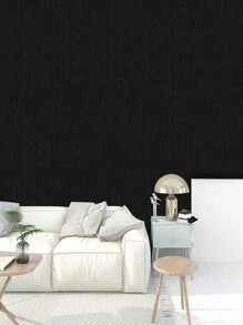 1roll Solid Wall Paper - Black - View 2