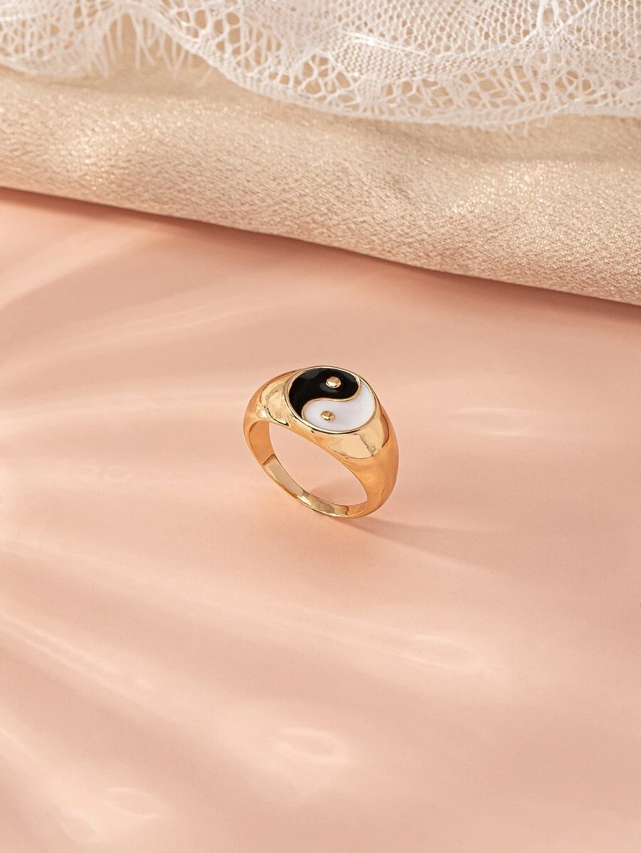 Anillo con diseño de Yin y Yang - Multicolor - Ver 1