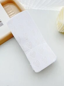 Niñitas Medias con patrón de corazón - Blanco - Ver 2