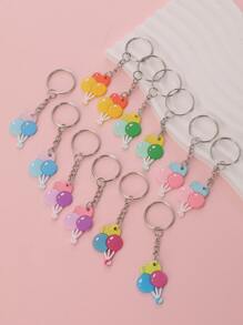 12入組小氣球吊墜鑰匙圈 - 彩色 - 查看 1