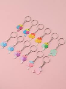 12入組小氣球吊墜鑰匙圈 - 彩色 - 查看 2