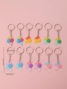 12入組小氣球吊墜鑰匙圈 - 彩色 - 查看 3