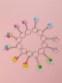 12入組小氣球吊墜鑰匙圈 - 彩色 - 查看 5