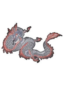 1pc Dragon Shaped Iron-on Patch - Black - View 3