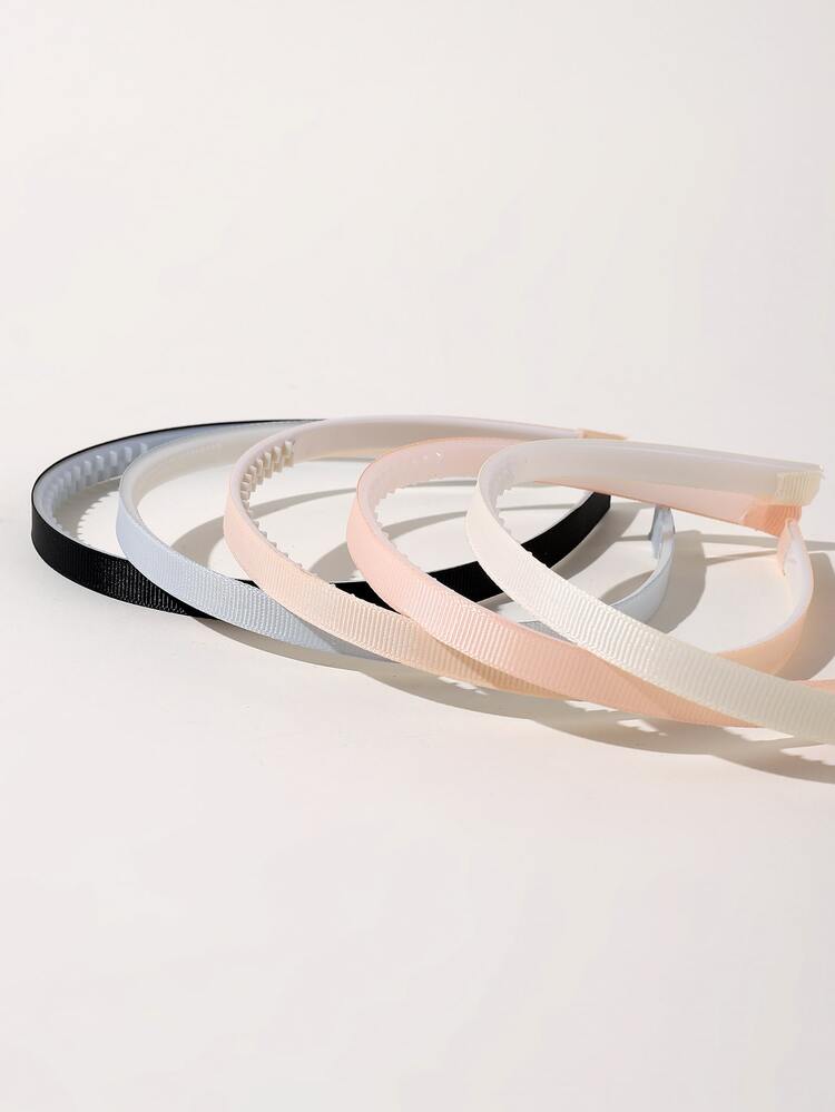 5pcs Solid Headband - Multicolor - View 3