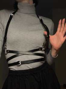 Ring Linked Harness Belt - Black - View 2