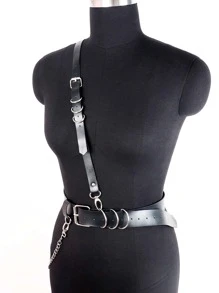 Dây đai trang trí dây chuyền - màu đen - Xem 5