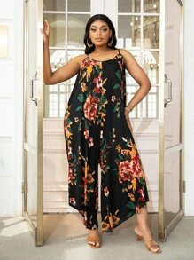 DEARCASE Jumpsuits Plus Size Bất đối xứng Hoa Boho - Nhiều màu - Xem 1