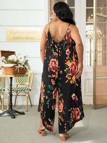 DEARCASE Jumpsuits Plus Size Bất đối xứng Hoa Boho - Nhiều màu - Xem 2