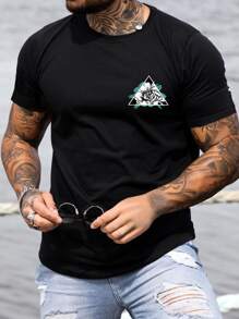 Manfinity Men Floral Print Tee - Black - View 1