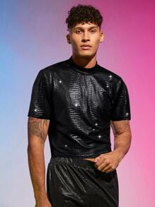 FeverCity Tops Nam In cá sấu Đường phố - màu đen - Xem 1