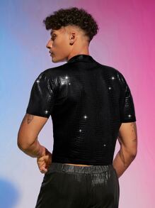 FeverCity Tops Nam In cá sấu Đường phố - màu đen - Xem 2