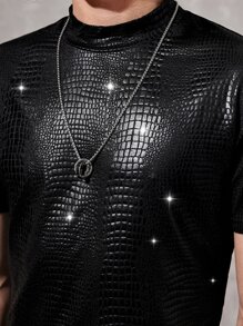 FeverCity Tops Nam In cá sấu Đường phố - màu đen - Xem 3