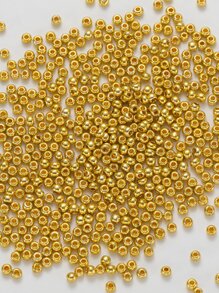 管 10 克 850 顆 2 毫米均勻電鍍金色玻璃珠，復古風格，適合女士 Diy 手鍊配件 - 金黃色 - 查看 2